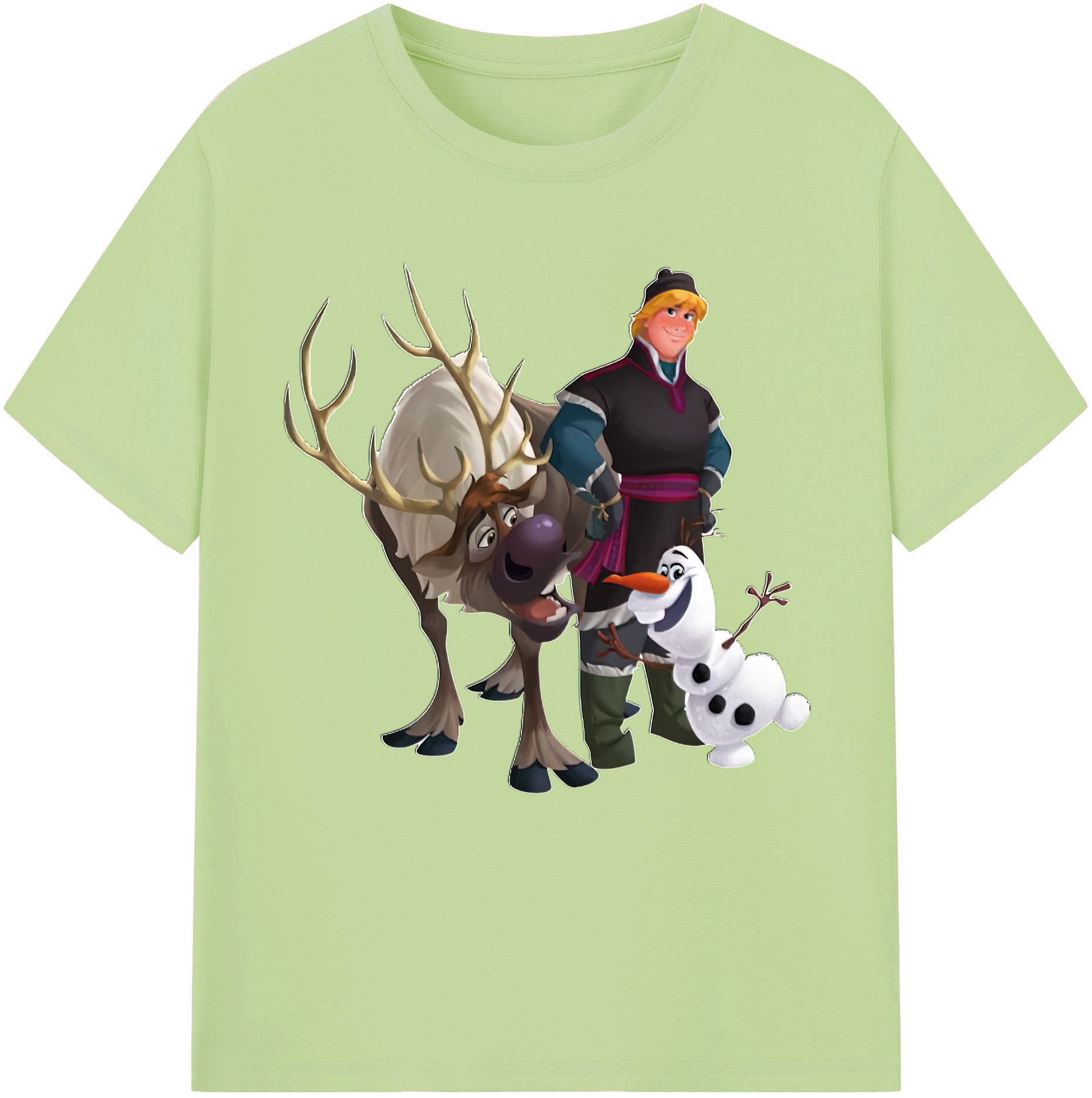 （画像用） アナと雪の女王 アンナ エルサ Frozen Anna Elsa 綿100％半袖Tシャツ（フロントプリント）
